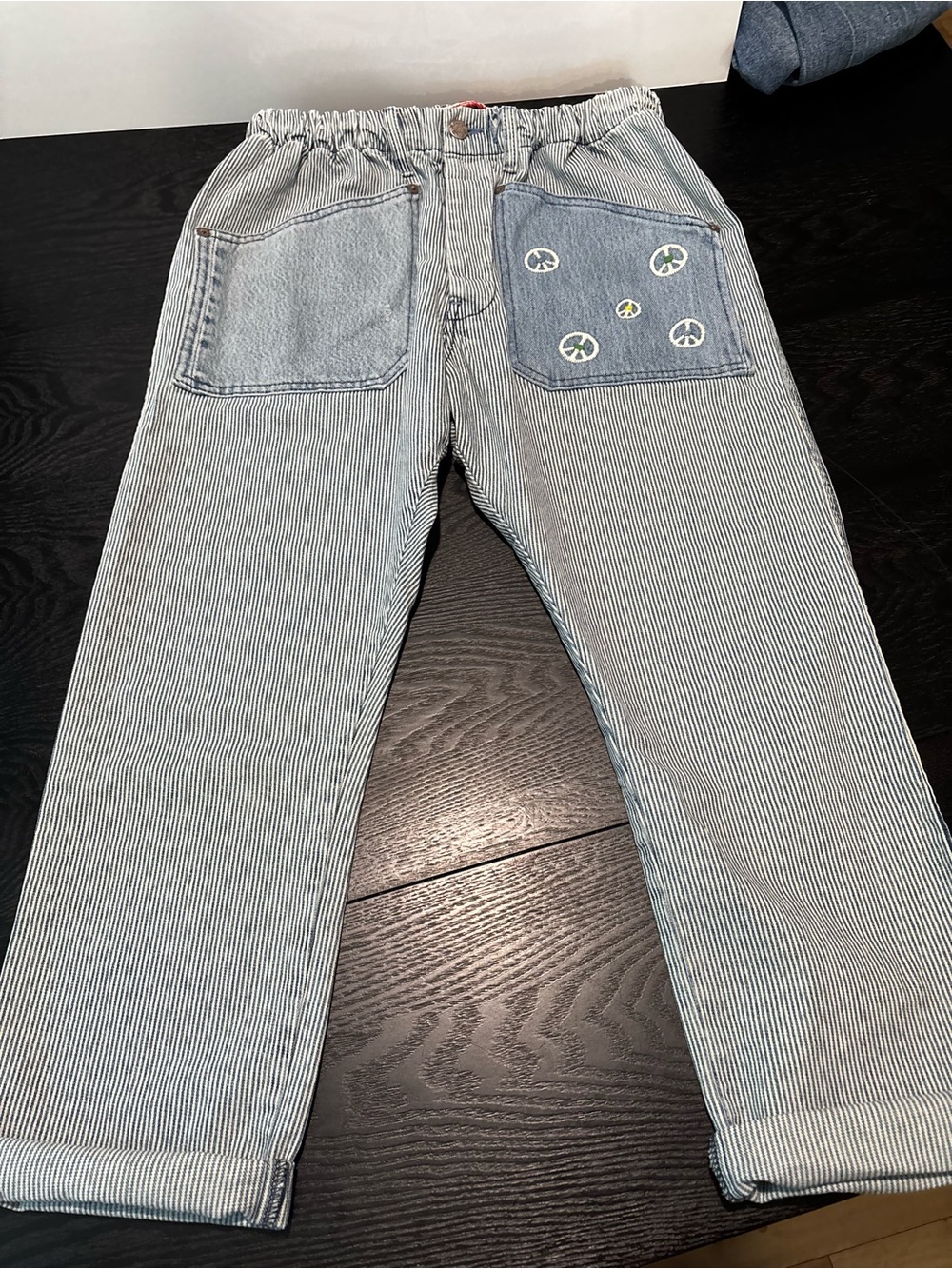 Free People Dr Collector Hollywood Hickory, TeddyForever Pants w/Peace Signs